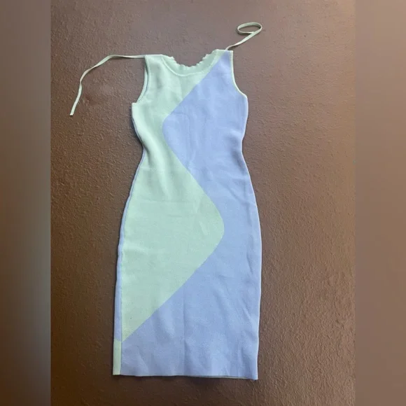 Aachoae Y2K Summer Sleeveless Bright Form-fitting Dress Green & Blue Size S - Picture 2 of 12